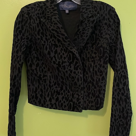NWOT RACHEL Rachel Roy Cropped Leopard-Print Jacket - Picture 3 of 8